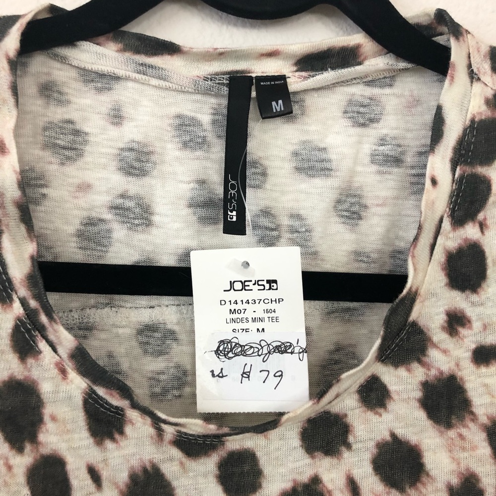 Joe’s Slightly Cropped Leopard T shirt. NWT.